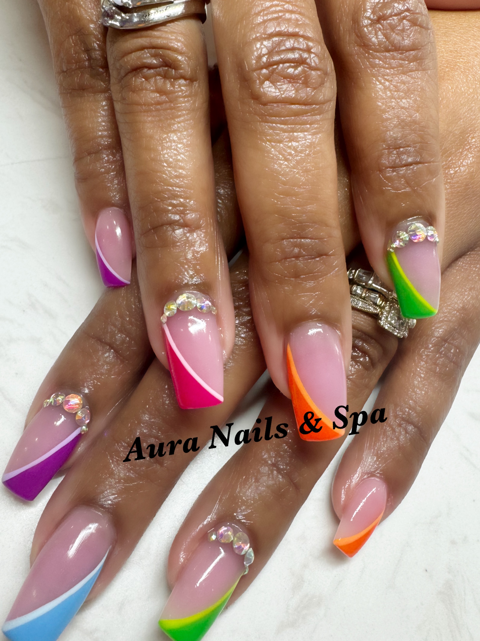 Aura Nails & Spa nail work in Savannah, Georgia